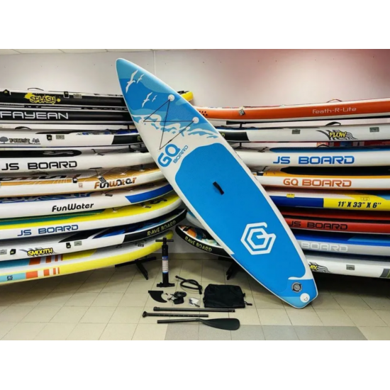 Надувная SUP-доска (SUP board) GQ-SW 11'0" c веслом и насосом / двухслойный /335х81х15 см Надувная SUP-доска (SUP board) GQ-SW 11'0" c веслом и насосом / двухслойный /335х81х15 см фото