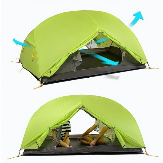 Двухместная палатка Naturehike Mongar профессиональная двухслойная для туризма и отдыха на природе Двухместная палатка Naturehike Mongar NH17T007-M легкая двухслойная для туризма и отдыха на природе фотография