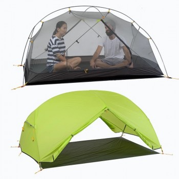 2х местная летняя палатка Naturehike Mongar NH17T007-M, 20D сверхлегкая двухслойная, каркас алюминий