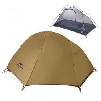 Туристическая  треккинговая 1 местная палатка Naturehike 20D с ковриком, алюминий каркас
