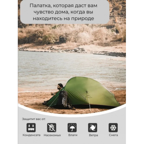 Двухместная туристическая палатка Naturehike Сloud up up 2 210T green для кемпинга Двухместная туристическая палатка Naturehike Сloud up up 2 210T green для кемпинга фото