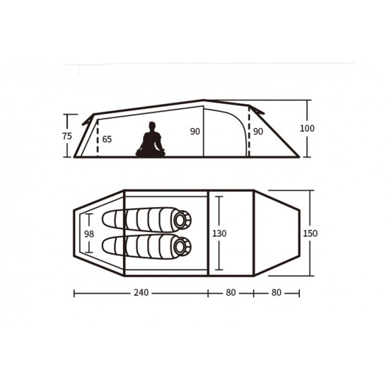 Палатка 2-местная Naturehike Opalus NH17L001-L, 20D, каркас алюминий, вес 2,5 кг Палатка 2-местная Naturehike Opalus NH17L001-L, 20D, каркас алюминий, вес 2,5 кг фото