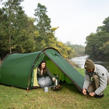 Палатка 2-местная Naturehike Сloud Tunnel NH20ZP006, 20D , алюминий каркас, навес на стойках, цвет зеленый