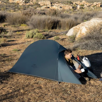 Палатка 1-местная Naturehike сверхлегкая Сloud Up Ultra-Light 1 NH18T010-T с ковриком, алюминиевый каркас, цвет сини вес 1,5 кг