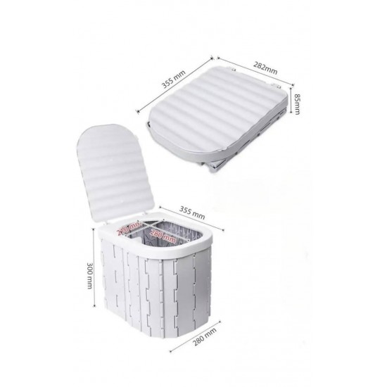 Складной портативный туалет с крышкой Coolwalk 7511 для кемпинга фотография