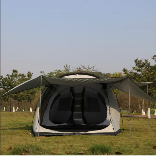 Палатка CoolWalk 5248-Р 510х290х200см, 12 мест, 2 комнаты с навесом фото