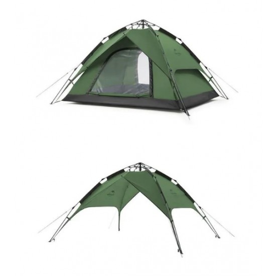 Палатка Naturehike 3-местная, быстросборная, серо-зеленая