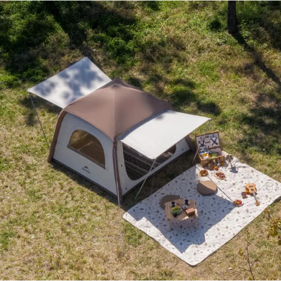 Палатка Naturehike Ango Air, 2-местная, быстросборная, надувной каркас, бежевая