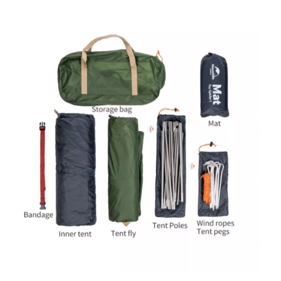 Палатка Naturehike Cycling (Spider) Si 1-местная, алюминиевый каркас, сверхлегкая, зеленая