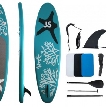 SUP-доска надувная 335x81x15 см | Грузоподъемность 200 кг | 1 плавник | С EVA-ковриком | Полный комплект