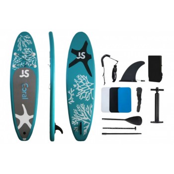 SUP-доска надувная 335x81x15 см | Грузоподъемность 200 кг | 1 плавник | С EVA-ковриком | Полный комплект