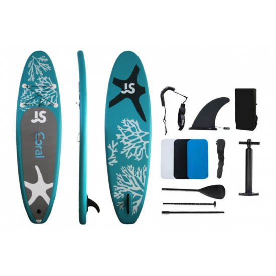 SUP-доска надувная 335x81x15 см | Грузоподъемность 200 кг | 1 плавник | С EVA-ковриком | Полный комплект фото