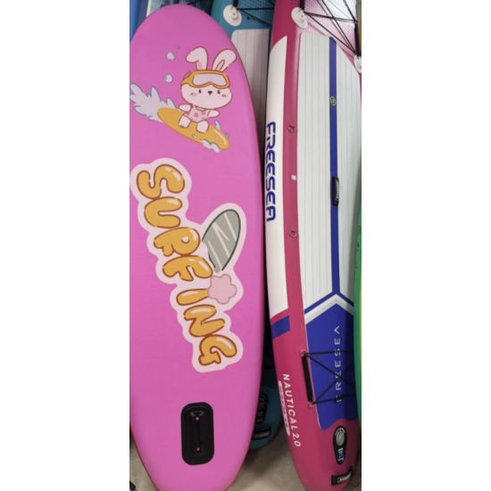 Детский надувной SUP-борд RABBIT 240x78x15 см | Легкий и безопасный | Комплект (весло, насос, рюкзак) фото