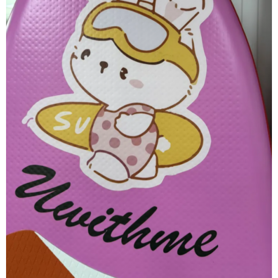 Детский надувной SUP-борд RABBIT 240x78x15 см | Легкий и безопасный | Комплект (весло, насос, рюкзак) фото