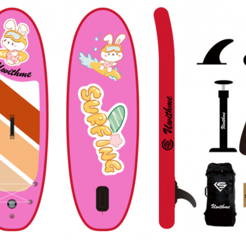 Детский надувной SUP-борд RABBIT 240x78x15 см | Легкий и безопасный | Комплект (весло, насос, рюкзак)