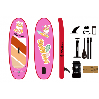 Детский надувной SUP-борд RABBIT 240x78x15 см | Легкий и безопасный | Комплект (весло, насос, рюкзак)