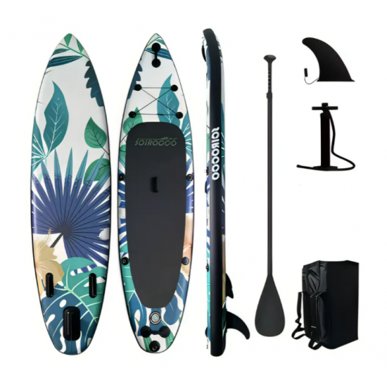 Надувная SUP-доска 320×81×15 см | Грузоподъемность 200 кг | 3 плавника | Полный комплект фото