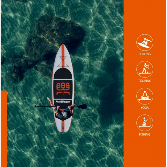 Надувная SUP-доска (335×84×15 см) — для новичков и опытных пользователей, с комплектом насоса и рюкзака фото
