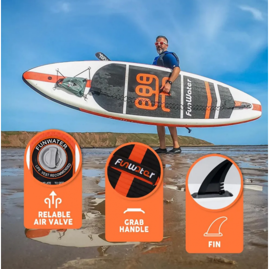 Надувная SUP-доска (335×84×15 см) — для новичков и опытных пользователей, с комплектом насоса и рюкзака фото