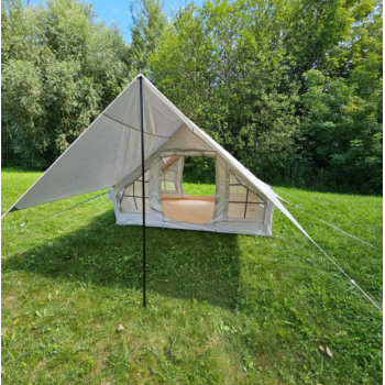 Надувная палатка Terbo CW 4060-6 с навесом 410х300х200 см двухслойная, быстросборная для кемпинга и отдыха