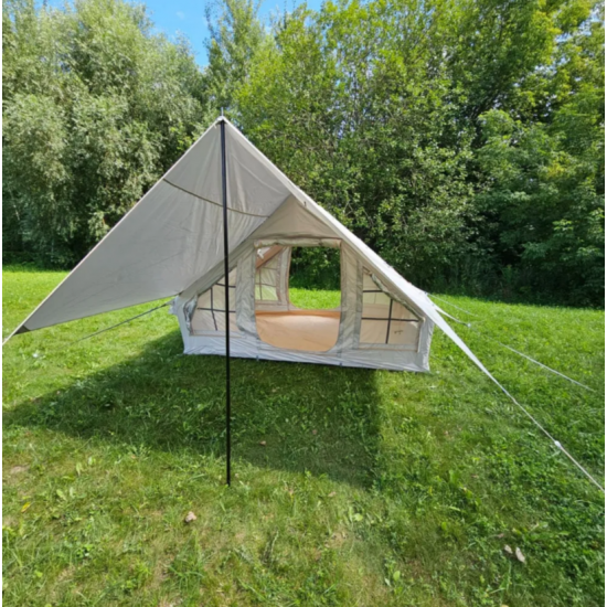 Надувная палатка Terbo CW 4060-6 с навесом 410х300х200 см двухслойная, быстросборная для кемпинга и отдыха фото