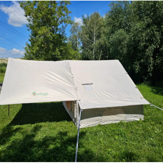 Надувная палатка Terbo CW 4060-6 с навесом 410х300х200 см двухслойная, быстросборная для кемпинга и отдыха фото