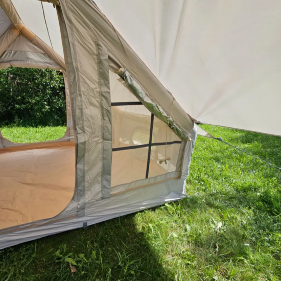 Надувная палатка Terbo CW 4060-6 с навесом 410х300х200 см двухслойная, быстросборная для кемпинга и отдыха фото