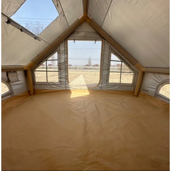 Надувная палатка Terbo CW 4060-6 с навесом 410х300х200 см двухслойная, быстросборная для кемпинга и отдыха фото