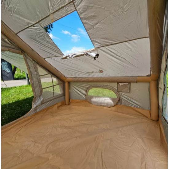 Надувная палатка Terbo CW 4060-6 с навесом 410х300х200 см двухслойная, быстросборная для кемпинга и отдыха фото