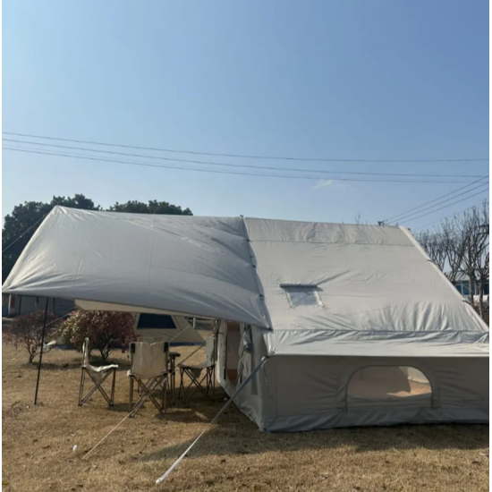 Надувная палатка Terbo CW 4060-6 с навесом 410х300х200 см двухслойная, быстросборная для кемпинга и отдыха фото