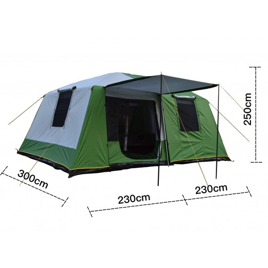 Двухкомнатная палатка-зал с тамбуром и двумя входами фото