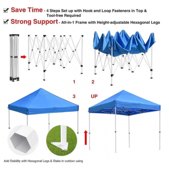 Садовый шатер 6603 CW тент/навес для дачи и кемпинга 300х300х220 см фото