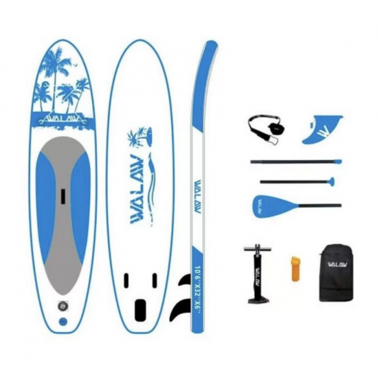 Сапборд SUP двухслойный Walaw 320х82х15 blue, цвет синий фото