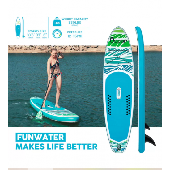 SUP-борд FAYEAN OCEAN 10.6, двухслойный, цвет голубой, белый фото