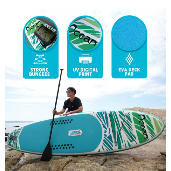 SUP-борд FAYEAN OCEAN 10.6, двухслойный, цвет голубой, белый фото