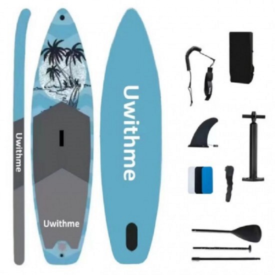 Сапборд SUP двухслойный бoрд Uwithmе 320х82х15 blue, цвет синий фото