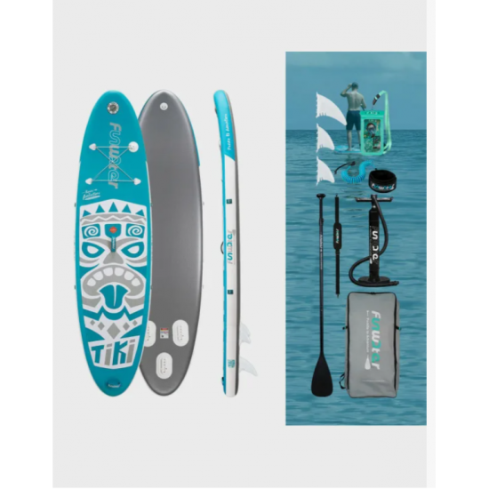 Сапборд FanWater Tiki new white blue 320x84x15 см фото