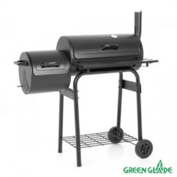 Гриль-коптильня Смокер Green стационарный стальной с жаростойким покрытием с двумя камерами и полкой