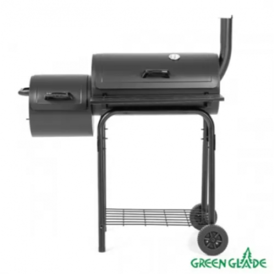 Гриль-коптильня Смокер Green 11092 стационарный стальной с жаростойким покрытием с двумя камерами и полкой фото