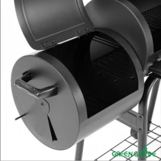 Гриль-коптильня Смокер Green 11092 стационарный стальной с жаростойким покрытием с двумя камерами и полкой фото