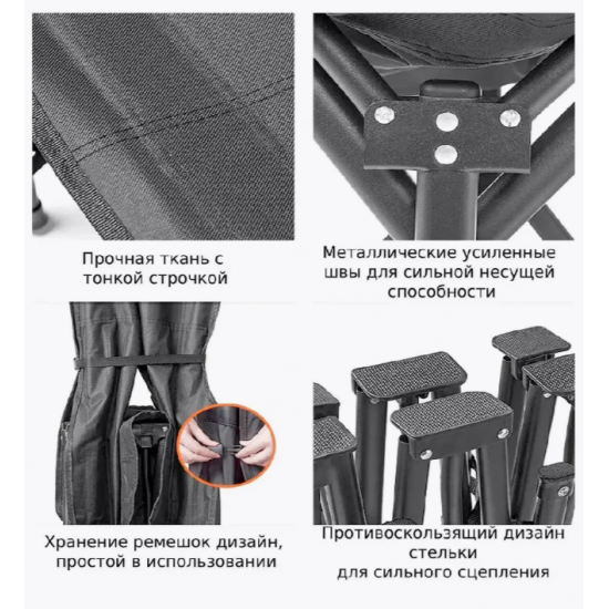 Туристическая раскладушка Terbo с матрасом, 10 ножек, 190х71х35 см фото